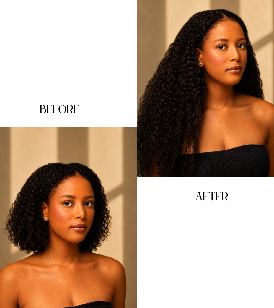 Burmese Curl Raw Hair Clip-Ins