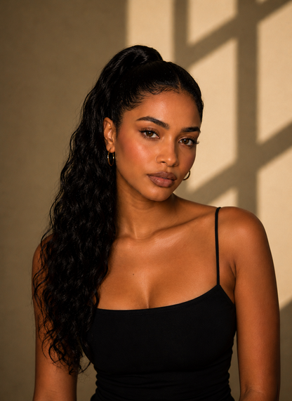 Ponytail Raw Hair Cambodian Deep Wave