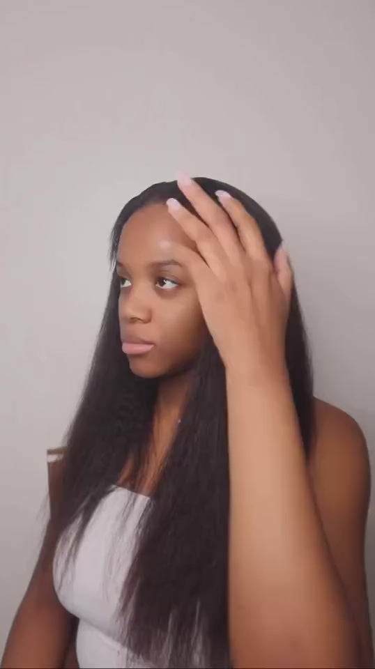 Burmese Kinky Straight Raw Hair U-part Wig
